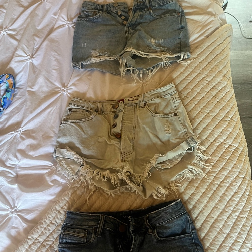 3 pairs of jean shorts